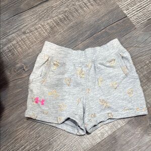 Under Armour Kids' Gray Shorts with Pink and Gold Details